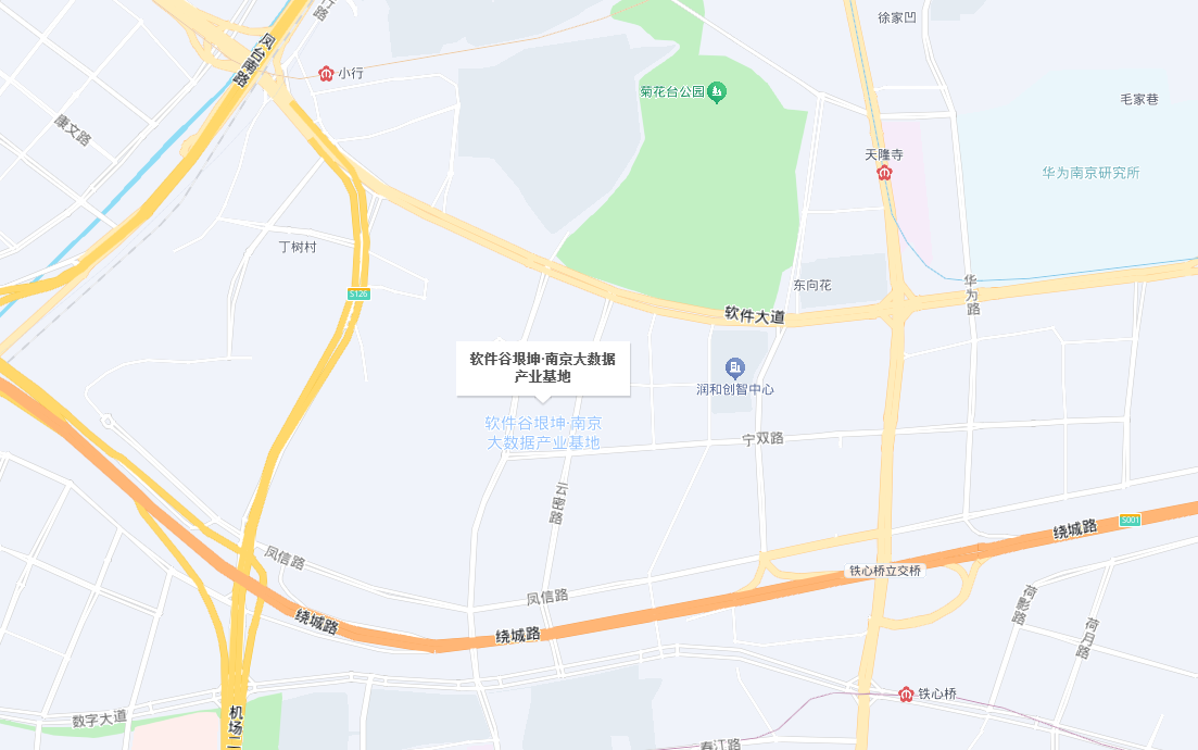 南京市雨花台区软件大道180号，南京大数据产业基地周边道路位置图